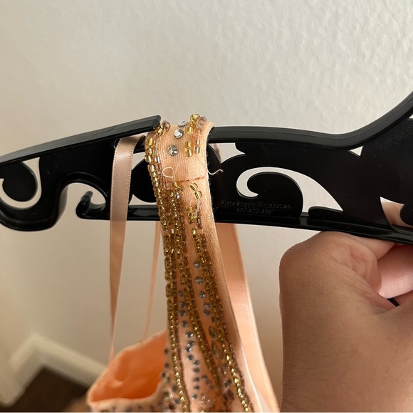 Mac Duggal 48858 V-Neck Embellished Formal Dress Peach Blossom NWT 12 - Picture 8 of 10